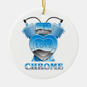 Rond En Céramique J'aime le chrome - ornement