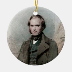 Rond En Céramique Jeune Charles Darwin athée A Ornement