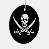 Rond En Céramique Jolly roger Pirate Drapeau Ornement (Droite)