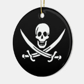 Rond En Céramique Jolly roger Pirate Drapeau Ornement (Gauche)