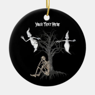 Rond En Céramique Jote Ghosts Squelette Ornement d'Halloween