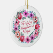 Rond En Céramique Joyeux Joyeux Fête des Mères Ornement de fleurs Wr (Droite)