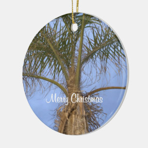 Rond En Céramique Joyeux Noël Ornement de palmier personnalisé Date