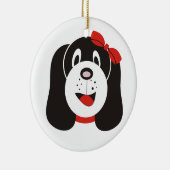 Rond En Céramique Joyeux ornement de chiot stupide (Droite)