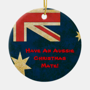 Rond En Céramique Le drapeau australien ont un ornement australien
