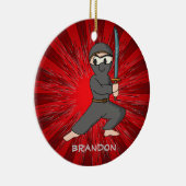 Rond En Céramique Ninja Boy Design Ornement (Droite)