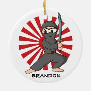 Rond En Céramique Ninja Boy Design Ornement
