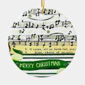 Rond En Céramique Notes musicales Ornement d'arbre de Noël (Devant)