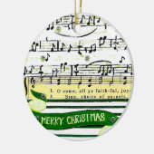 Rond En Céramique Notes musicales Ornement d'arbre de Noël (Gauche)