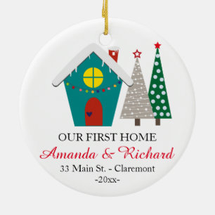 Rond En Céramique Notre premier ornement à la maison de Noël -