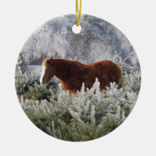 Rond En Céramique Nouvel ornement de poneys de forêt