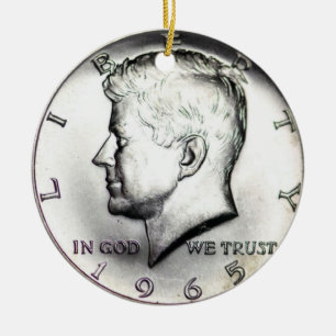 Rond En Céramique Ornement 1965 de demi-dollar de Kennedy