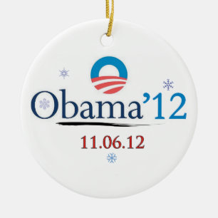 Rond En Céramique Ornement 2012 commémoratif de Noël d'Obama