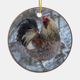 Rond En Céramique Ornement americana de coq