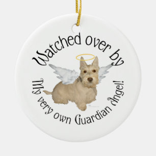 Rond En Céramique Ornement Ange Scottish Terrier roux