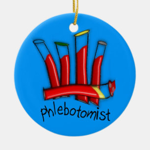 Rond En Céramique Ornement Artsy de Noël de Phlebotomist