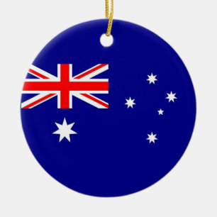 Rond En Céramique Ornement avec drapeau d'Australie