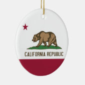 Rond En Céramique Ornement avec drapeau de la Californie (Droite)