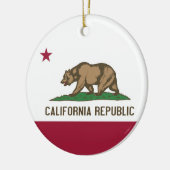 Rond En Céramique Ornement avec drapeau de la Californie (Gauche)