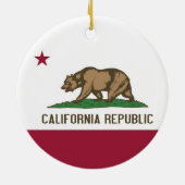 Rond En Céramique Ornement avec drapeau de la Californie (Dos)