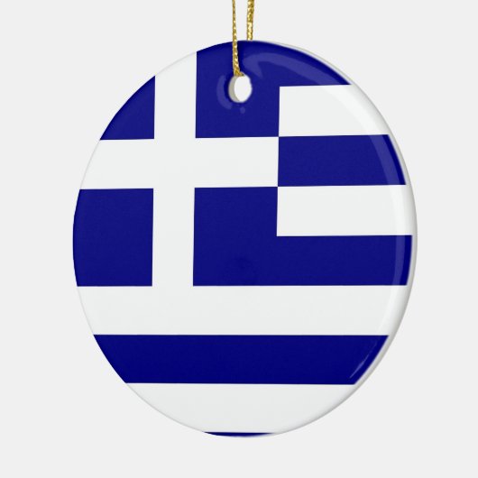 Rond En Céramique Ornement avec drapeau de la Grèce (Gauche)