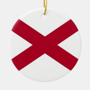 Rond En Céramique Ornement avec drapeau de l'Alabama