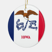 Rond En Céramique Ornement avec drapeau de l'Iowa (Gauche)