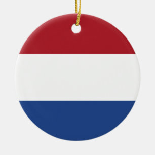 Rond En Céramique Ornement avec drapeau de Pays-Bas