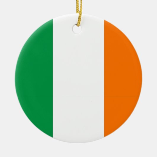 Rond En Céramique Ornement avec drapeau d'Irlande (Devant)
