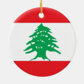 Rond En Céramique Ornement avec drapeau du Liban (Dos)
