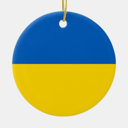 Rond En Céramique Ornement avec le drapeau de l'Ukraine (Devant)