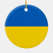 Rond En Céramique Ornement avec le drapeau de l'Ukraine (Dos)
