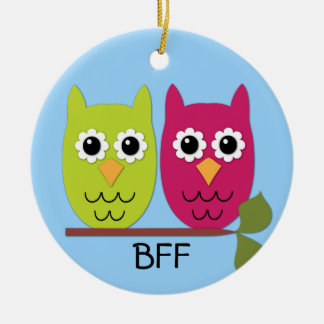 Rond En Céramique Ornement BFF Owl