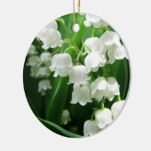 Rond En Céramique Ornement blanc du muguet (Gauche)