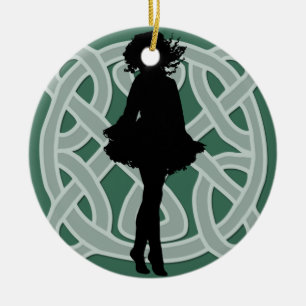 Rond En Céramique Ornement celtique vert de danseur