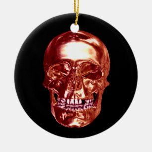 Rond En Céramique Ornement crâne rouge Chrome