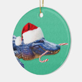 Rond En Céramique Ornement d'alligator de Noël (Gauche)