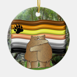 Rond En Céramique Ornement d'amour d'ours