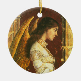 Rond En Céramique Ornement d'ange de fresque