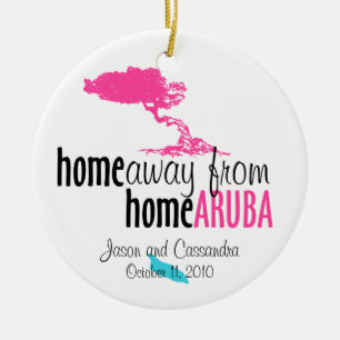 Rond En Céramique Ornement d'Aruba - non domestique à la maison