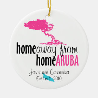 Rond En Céramique Ornement d'Aruba - non domestique à la maison