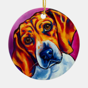 Rond En Céramique Ornement de beagle