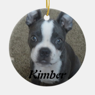 Rond En Céramique Ornement de Boston Terrier