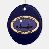 Rond En Céramique Ornement de BWCA dans le bleu (Gauche)