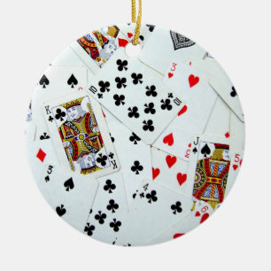 Rond En Céramique Ornement de cartes de jeu