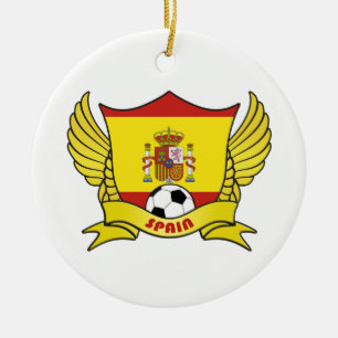 Rond En Céramique Ornement de cercle du football de l'Espagne