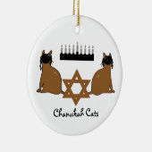 Rond En Céramique Ornement de chats de Chanukah (Droite)