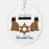 Rond En Céramique Ornement de chats de Chanukah (Gauche)