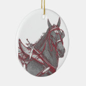 Rond En Céramique Ornement de cheval de Percheron (Droite)