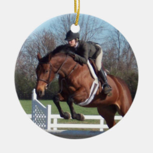 Rond En Céramique Ornement de cheval de pullover de chasseur